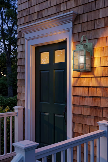 Norfield Sconce shown in the Verde Green finish with a Seedy shade - 9421P-H-VG-SDY 2
