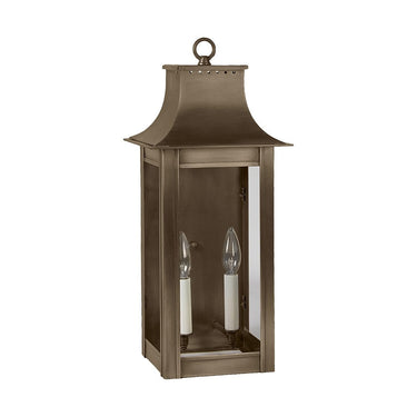Northeast Lantern 11221-LT2 Coplin Medium Square Pagoda Wall 2 Light Candelabra Sockets Clear Glass 7
