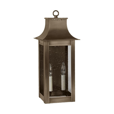 Northeast Lantern 11221-LT2 Coplin Medium Square Pagoda Wall 2 Light Candelabra Sockets Clear Glass 8