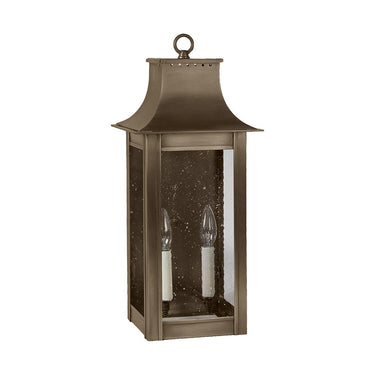 Northeast Lantern 11221-LT2 Coplin Medium Square Pagoda Wall 2 Light Candelabra Sockets Clear Glass 9