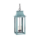 Northeast Lantern 11232-LT2 Coplin Large Square Pagoda Hanging 2 Light Candelabra Sockets Clear Glass 36" Chain 13