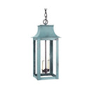 Northeast Lantern 11232-LT2 Coplin Large Square Pagoda Hanging 2 Light Candelabra Sockets Clear Glass 36" Chain 15
