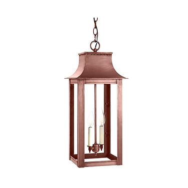 Northeast Lantern 11232-LT2 Coplin Large Square Pagoda Hanging 2 Light Candelabra Sockets Clear Glass 36" Chain 4