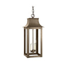 Northeast Lantern 11232-LT2 Coplin Large Square Pagoda Hanging 2 Light Candelabra Sockets Clear Glass 36" Chain 7