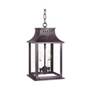Northeast Lantern 11312-LT2 Rockland Small Square Pagoda Hanging 2 Light Candelabra Sockets Clear Glass 36" Chain 11