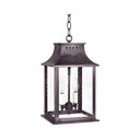 Northeast Lantern 11312-LT2 Rockland Small Square Pagoda Hanging 2 Light Candelabra Sockets Clear Glass 36" Chain 12