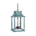 Northeast Lantern 11312-LT2 Rockland Small Square Pagoda Hanging 2 Light Candelabra Sockets Clear Glass 36" Chain 13