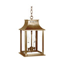 Northeast Lantern 11312-LT2 Rockland Small Square Pagoda Hanging 2 Light Candelabra Sockets Clear Glass 36" Chain 2