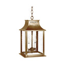 Northeast Lantern 11312-LT2 Rockland Small Square Pagoda Hanging 2 Light Candelabra Sockets Clear Glass 36" Chain 3