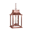 Northeast Lantern 11312-LT2 Rockland Small Square Pagoda Hanging 2 Light Candelabra Sockets Clear Glass 36" Chain 4