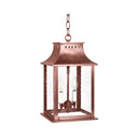 Northeast Lantern 11312-LT2 Rockland Small Square Pagoda Hanging 2 Light Candelabra Sockets Clear Glass 36" Chain 6