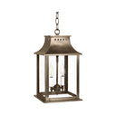 Northeast Lantern 11312-LT2 Rockland Small Square Pagoda Hanging 2 Light Candelabra Sockets Clear Glass 36" Chain 8