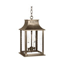 Northeast Lantern 11312-LT2 Rockland Small Square Pagoda Hanging 2 Light Candelabra Sockets Clear Glass 36" Chain 9
