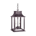 Northeast Lantern 11312-LT2 Rockland Small Square Pagoda Hanging 2 Light Candelabra Sockets Clear Glass 36" Chain 10