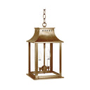 Northeast Lantern 11312-LT2 Rockland Small Square Pagoda Hanging 2 Light Candelabra Sockets Clear Glass 36" Chain 1