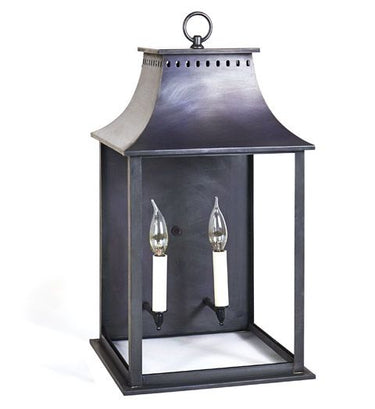Northeast Lantern 11331-LT2 Rockland Large Square Pagoda Wall 2 Light Candelabra Sockets - Crescent Harbor