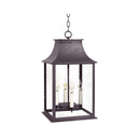 Northeast Lantern 11332-LT4 Rockland Large Square Pagoda Hanging 4 Light Candelabra Sockets Clear Glass 36" Chain 12