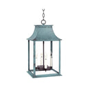 Northeast Lantern 11332-LT4 Rockland Large Square Pagoda Hanging 4 Light Candelabra Sockets Clear Glass 36" Chain 13