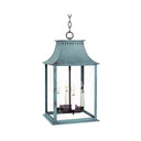 Northeast Lantern 11332-LT4 Rockland Large Square Pagoda Hanging 4 Light Candelabra Sockets Clear Glass 36" Chain 14