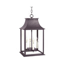 Northeast Lantern 11332-LT4 Rockland Large Square Pagoda Hanging 4 Light Candelabra Sockets Clear Glass 36" Chain 10