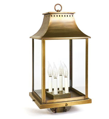 Northeast Lantern 11333-LT4 Rockland Large Square Pagoda Post 4 Light Candelabra Sockets - Crescent Harbor