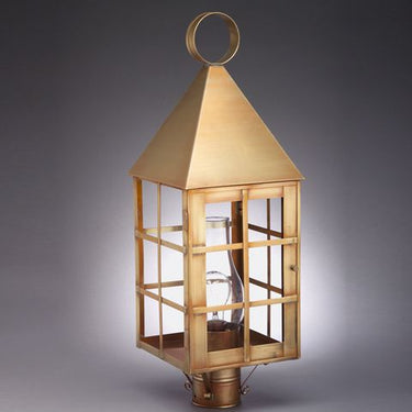 Northeast Lantern 7153-CIM Pyramid Top H-Bars Post Medium Base Socket With Chimney - Crescent Harbor
