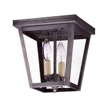 Northeast Lantern 7324-LT2 Square Flush 2 Light Candelabra Sockets 12