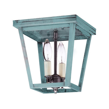 Northeast Lantern 7324-LT2 Square Flush 2 Light Candelabra Sockets 13