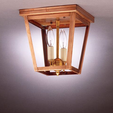 Northeast Lantern 7324-LT2 Square Flush 2 Light Candelabra Sockets - Crescent Harbor