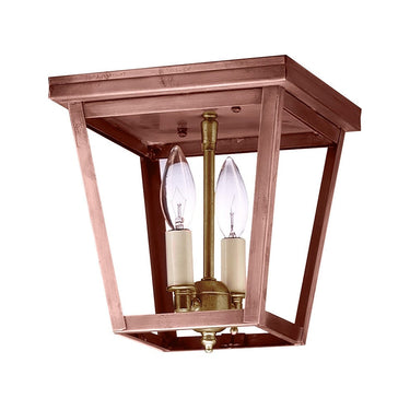 Northeast Lantern 7324-LT2 Square Flush 2 Light Candelabra Sockets 4