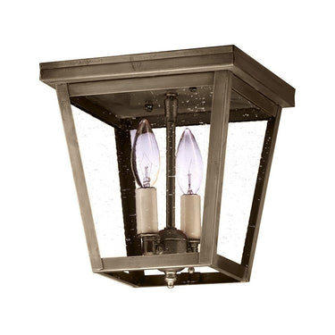 Northeast Lantern 7324-LT2 Square Flush 2 Light Candelabra Sockets 8