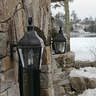 Northeast Lantern 7637-CIM Curved Top Wall With Top Scroll Medium Base Socket With Chimney - Crescent Harbor