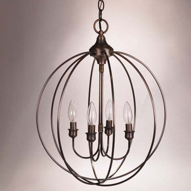 Northeast Lantern CH904-LT4 Signature 4 Light 17 inch Chandelier Ceiling Light - Crescent Harbor