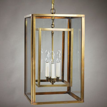 Northeast Lantern SS1220-LT3 Square Hanging Inside Square 3 Light Candelabra - Crescent Harbor