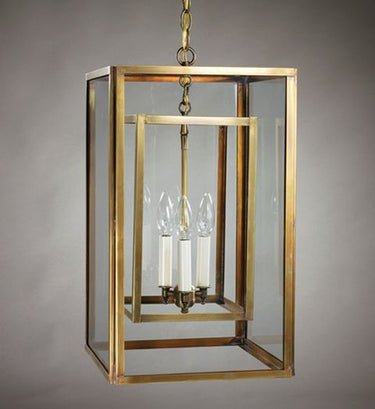 Northeast Lantern SS1220-LT3 Square Hanging Inside Square 3 Light Candelabra - Crescent Harbor