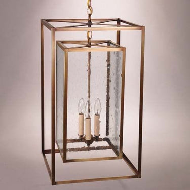 Northeast Lantern SS1424-LT3 Square Hanging Inside Square 3 Light Candelabra - Crescent Harbor