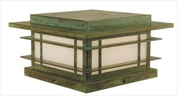 OPC-11 Arroyo Craftsman Oak Park Small Outdoor Column Mount - Crescent Harbor