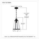 Paxton 1 Light Mini Pendant in Matte Black 2