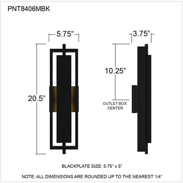 Pointsett PNT8406MBK Outdoor Wall Sconce in Matte Black 2