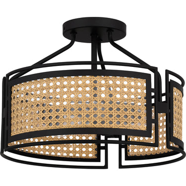 Priya 3 Light Semi-Flush Mount in Matte Black 1