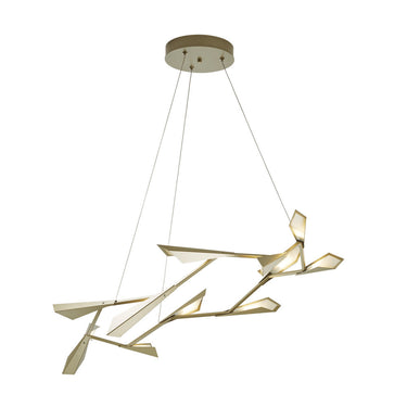 Hubbardton Forge Quill Large LED Pendant White & Bronze