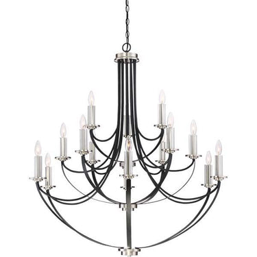 Quoizel ANA5015K Alana 15 Light Chandelier in Mystic Black - Crescent Harbor