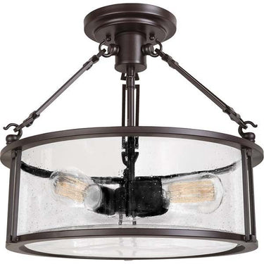 Quoizel BCN1716WT Buchanan 3 Light Semi-Flush Mount in Western Bronze - Crescent Harbor