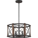 Quoizel BRO2820MK Baron 6 Light Pendant in Marcado Black - Crescent Harbor