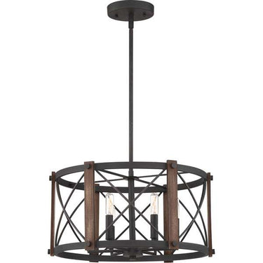 Quoizel BRO2820MK Baron 6 Light Pendant in Marcado Black - Crescent Harbor