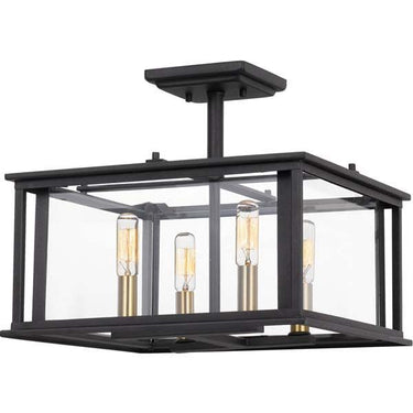 Quoizel CDL1714EK Citadel 4 Light Semi-Flush Mount in Earth Black - Crescent Harbor