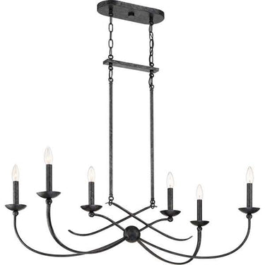 Quoizel CLL638OK Calligraphy 6 Light Island Light in Old Black Finish - Crescent Harbor