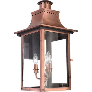 Quoizel CM8412AC Chalmers 3 Light Outdoor Lantern in Aged Copper - Crescent Harbor