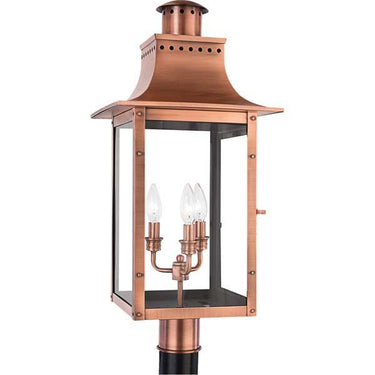 Quoizel CM9012AC Chalmers 3 Light Outdoor Lantern in Aged Copper - Crescent Harbor