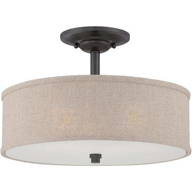 Quoizel CRA1717MC Cloverdale 3 Light Semi-Flush Mount in Mottled Cocoa - Crescent Harbor